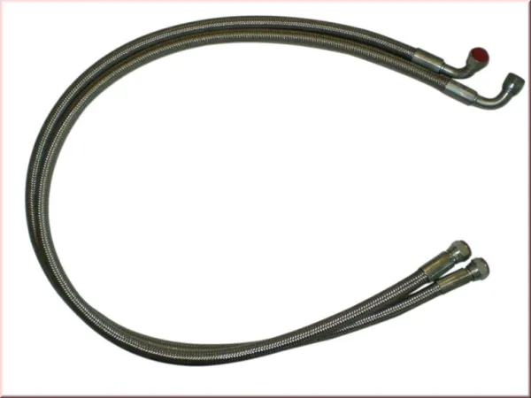 1x leiding voor oliekoeler met D08 aansluitingen recht + 90° ca. 1,3 meter/leiding