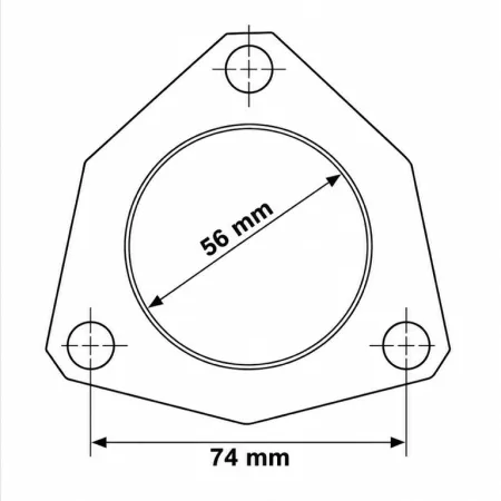 Afdichting met 3 gaten voor downpipe – binnendiameter 56 mm
