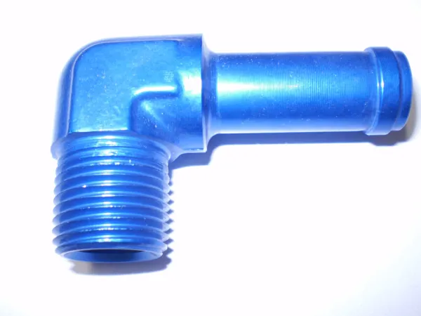 Adapter 90° 1/2 NPT > slangaansluiting 16mm