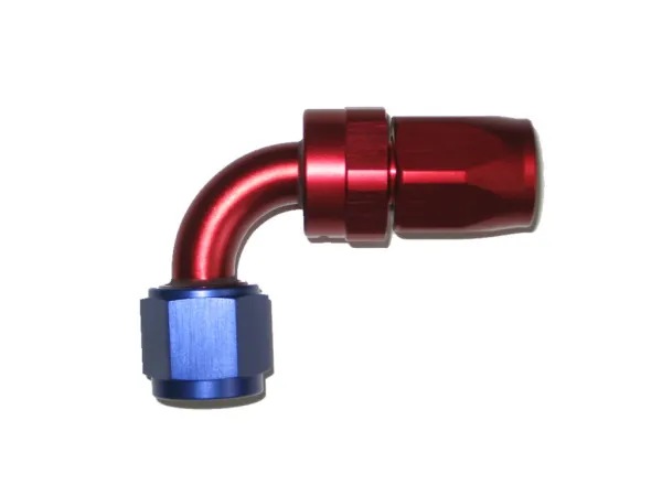 Aluminium fitting Aluminium 90° pijpbocht D04 7/16 UNF Aluminium fitting Aluminiumaansluiting