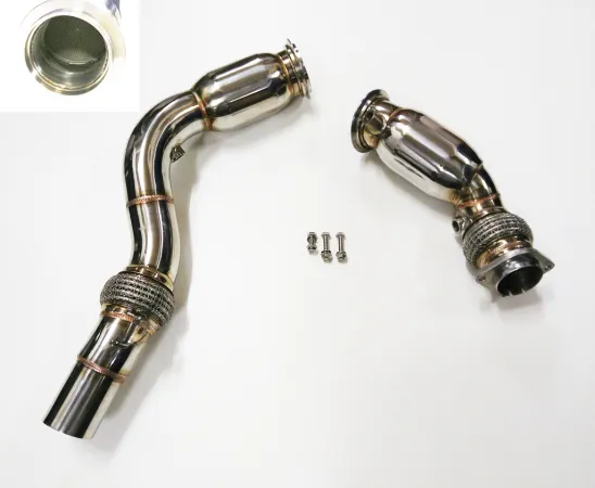 Downpipe ø 70mm roestvrij staal voor BMW S55B30 F82 F82 M3 M4 met 200 cellen sportkat/metalen kat en flexpipe