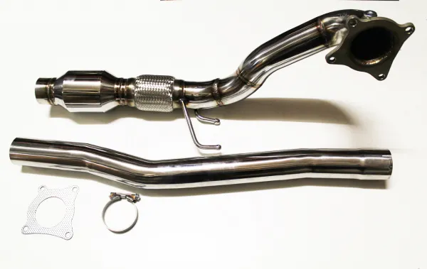 Downpipe voor Golf 6 R, S3 8P, TT 8J, Leon Cupra R 1P 2.0 TFSI ø 76mm roestvrij staal 200 cellen sport cat Euro 5 compatibel