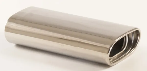Eindpijp 27 - 75x135 recht met demper roestvrij staal