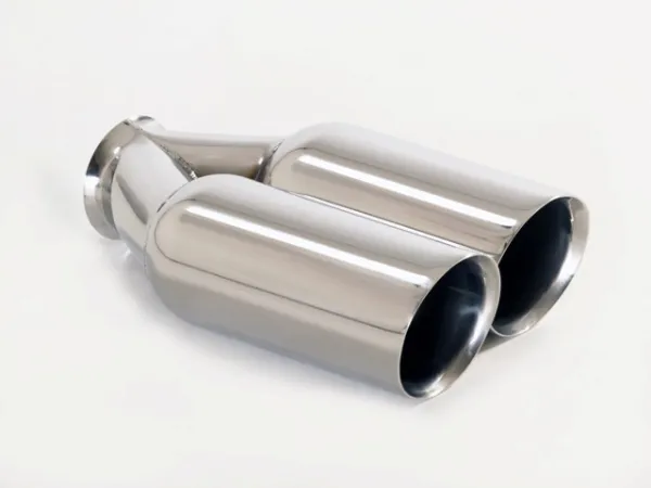 Bumpijp 88 - 2x90 rond afgeschuind met brede rand rechts roestvrij staal Endrohr