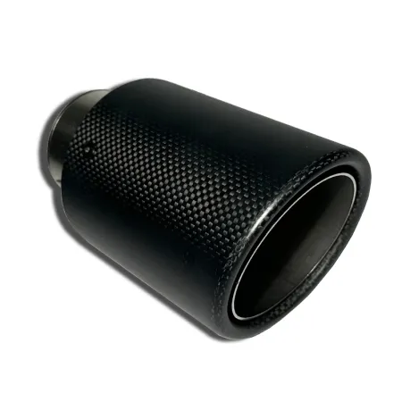 Carbon uitlaatpijp voor pijp buitendiameter ø 63,5mm - ø 114mm buitenkant L 175mm + klem met certificaat (registratievrij)