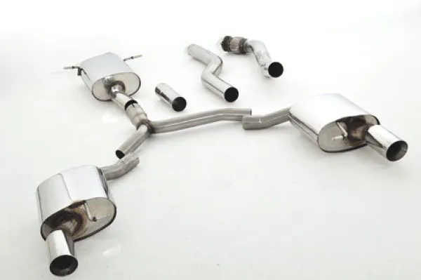 FMS sportuitlaat voor Audi A4 (B8) A5 1.8 TFSI 2.0 TFSI 2WD Quattro ø 76mm RVS duplex met EG-goedkeuring (kentekenvrij)