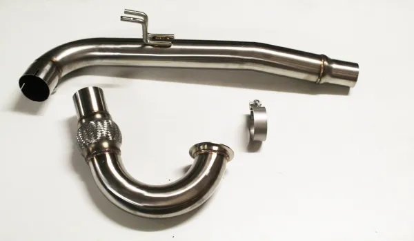 Y-pipe / downpipe voor Audi A3 8v, Seat Leon III, Golf 7 GTI 2.0 TFSI ø 76mm roestvrij staal met interlock flex pijp 60 mm