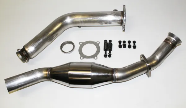 Y-pipe downpipe voor Audi A4 B7 2.0 TFSI ø 76mm met 200 cellen racing cat roestvrij staal