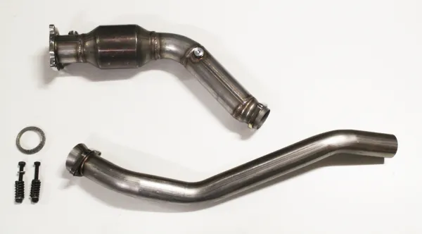 Y-pipe downpipe voor Audi A4 B7 2.0 TFSI ø 76mm met 200 cells sportkatalysator/metalen kat RVS