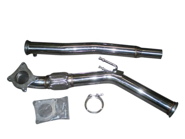 Y-pipe downpipe voor Golf 5 6 GTI 2.0 TFSI ø 76mm RVS met interlock flexpipe 76 mm
