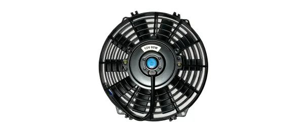 Motorsport ventilator 12v 80Watt ø 287mm blad ø 253mm diepte 65mm zuigen en blazen