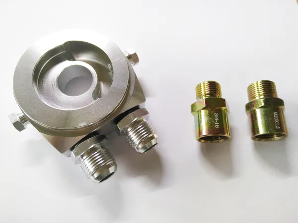 Oliefilteradapter voor turboconversies met oliekoeleraansluiting D08 aansluitingen + 3/8 binnendraad