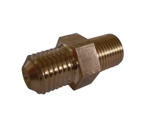 Olie restrictor GT-R turbo M11x1mm naar 7/16 UNF (Dash 04) met 0,9mm boring messing