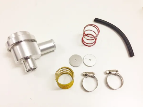 Pop off zuigerafsluiter aluminium voor 1.8T en andere turbo voertuigen zilveren 25mm aansluiting