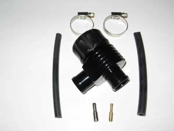 Pop off valve aluminium zwart verstelbaar voor turbo bijv. 1.8T, VR6, 16v