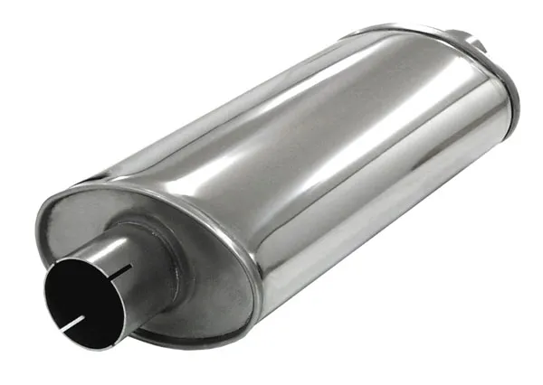 Geluiddemper universeel Simons ø 63,5mm 2,5" ovaal 115x185mm L 420mm roestvrij staal