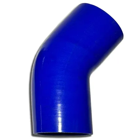 Siliconen bocht 45° graad 102mm binnendiameter blauw L 125mm 5 lagen 6mm wanddikte