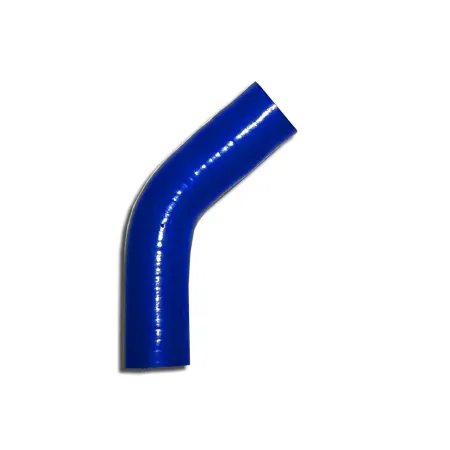 Siliconen bocht 45° graad 28mm binnendiameter blauw L 100mm 3 lagen 4mm wanddikte