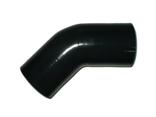 Siliconen bocht 45° graad 32mm binnendiameter zwart L 100mm 3-lagige 4mm wandstangen