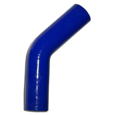Siliconen bocht 45° graad 41mm binnendiameter blauw L 125mm 4 lagen 5mm wanddikte