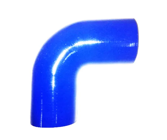 Silicone bocht 90° 63,5mm binnendiameter blauw L 125mm 4 ply 5,5mm wandstaven