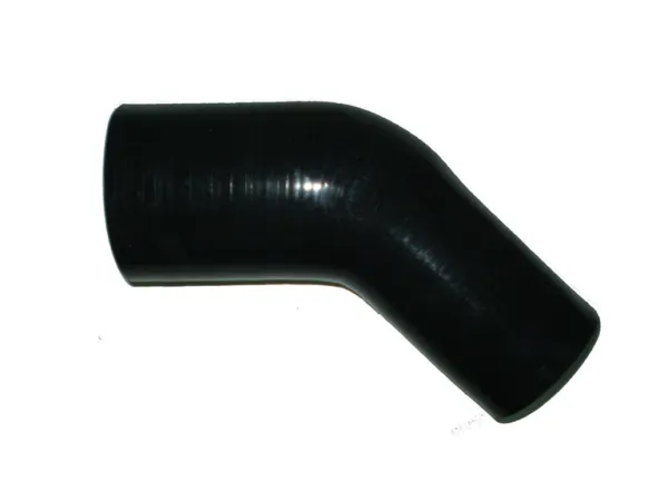 Silicone bocht verloopstuk 45° graden 57x51mm binnendiameter zwart L 125mm 5mm Wan