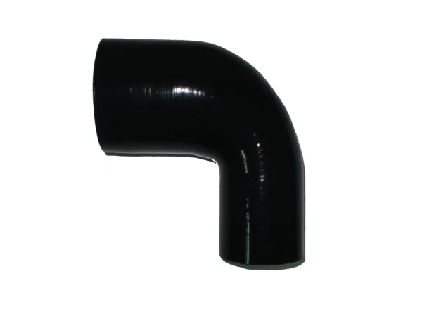 Silicone bocht verloopstuk 90° graden ø 60x51mm zwart L 125mm 4-laags 5mm wanddikte