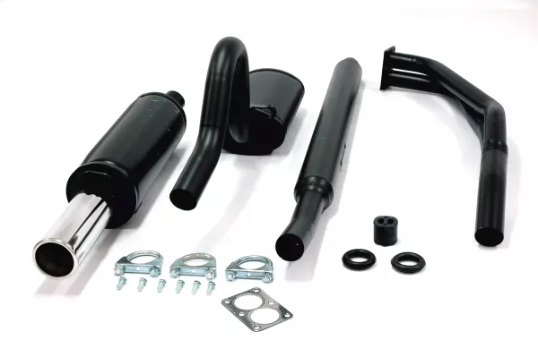 Simons Gealuminiseerd stalen sportuitlaat 80 mm rond voor Opel Manta B 1.6S, 1.9S, 1.9N, 2.0E EG-typegoedkeuring