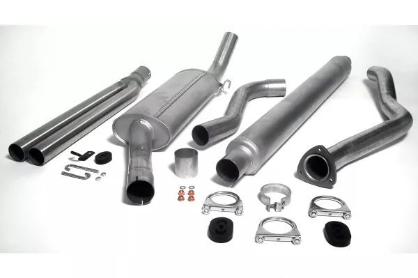 Simons Gealuminiseerd sportuitlaatsysteem 2x 57 mm rond voor SAAB 900 Turbo 8V/16V