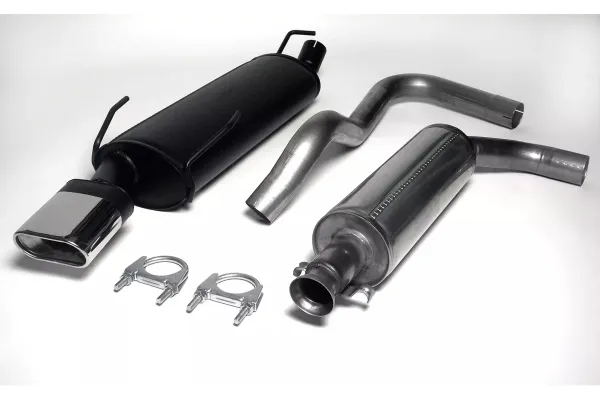 Simons Chroomstalen sportuitlaatsysteem 70x140 mm vierkant voor SAAB 9-3 Aero Ver. II.