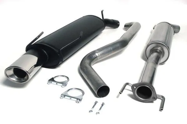 Simons Verchroomd stalen sportuitlaatsysteem 90/120 mm ovaal voor SAAB 9-5 Turbo 2.0/2.3 sedan/stationwagon & 9-5 Aero sedan/stationwagon