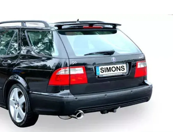 Simons Chroomstalen sportuitlaat 90/120 mm ovaal voor SAAB 9-5 Turbo 2.0/2.3 berline/stationwagon Voor modellen MET opening in de achterskirt