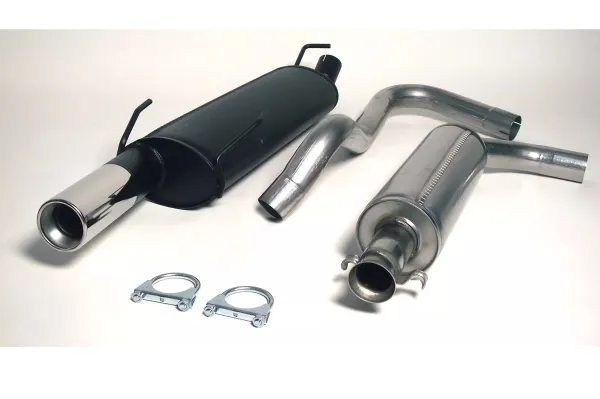 Simons Chroomstalen sportuitlaatsysteem 90 mm rond voor SAAB 900i 2.0, 2.3 Coupé & Cabrio