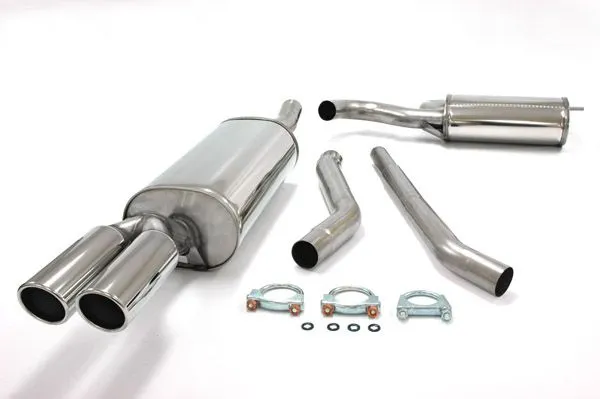 Simons Roestvrijstalen sportuitlaatsysteem 2x80 mm voor Audi A6 (C5) 2WD berline/avant/stationwagon 1.8T/1.9TDI/2.5TDI EG-goedkeuring