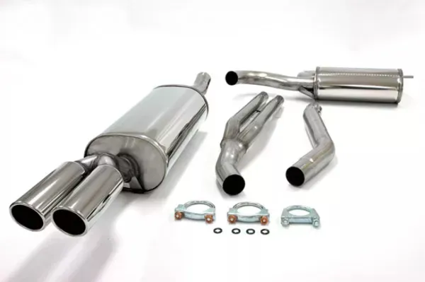 Simons Roestvaststalen sportuitlaatsysteem 2x80 mm voor Audi A6 (C5) 2WD sedan/vant/stationwagon 2.4/3.0 EG-goedkeuring