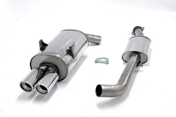 Simons roestvrijstalen sportuitlaatsysteem 2x80 mm voor BMW E36 318iS sedan/coupé/convertible kentekenvrij