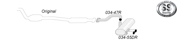 Simons Roestvrijstalen sportuitlaatsysteem 2x80 mm voor BMW E93 323i, 325i, 330i, (N53) 2007-2011 met EG-goedkeuring (registratievrij)
