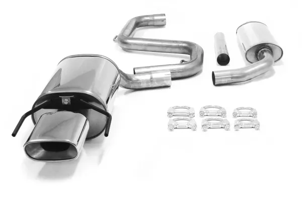 Simons Roestvrijstalen sportuitlaatsysteem 85 x150 mm hoekig voor SAAB 9-3 Turbo (61L tank)