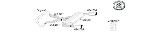 Simons Roestvrijstalen sportuitlaatsysteem Duplex 100 mm voor BMW E90 335i