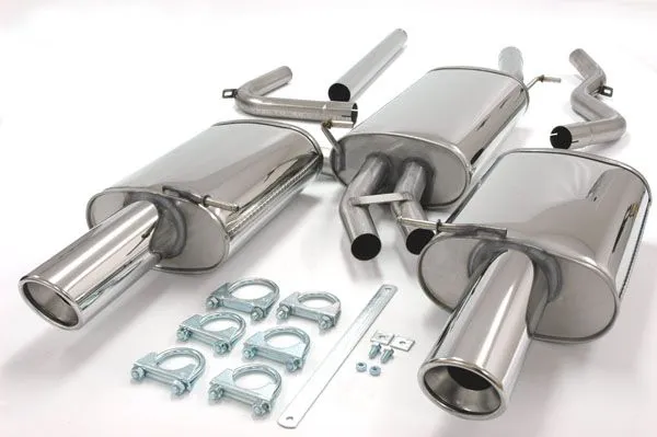 Simons Roestvaststalen sportuitlaatsysteem Duplex L+R 1x100 mm voor Audi iA4 (B7) 2WD berline/Avant/Cabrio 1.8T/2.0TFSI met EC-keurmerk