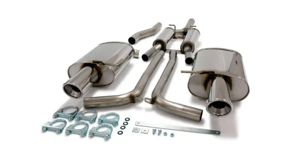 Simons Roestvrijstalen sportuitlaatsysteem Duplex L+R 1x100 mm voor Audi A4 (B6) Quattro sedan/avant/stationwagon 1.8 T EC-goedkeuring