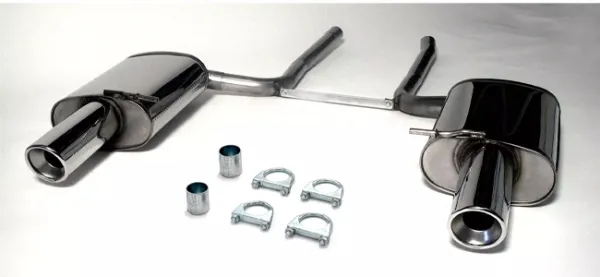 Simons Roestvaststalen sport achterdemper duplex L+R 1x100 mm voor Audi A4 (B7) Quattro sedan/avant/stationwagon 1.8T/2.0TFSi met EC-keurmerk