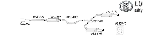 Simons Roestvrijstalen sportuitlaat duplex 100 mm + 100 mm rond voor Opel Vectra C Sedan1.8, 2.0T, 2.2, 3.2, 1.9CDTI, 2.0DTI, 2.2DTI, 3.0CDTI EG-typegoedkeuring #1