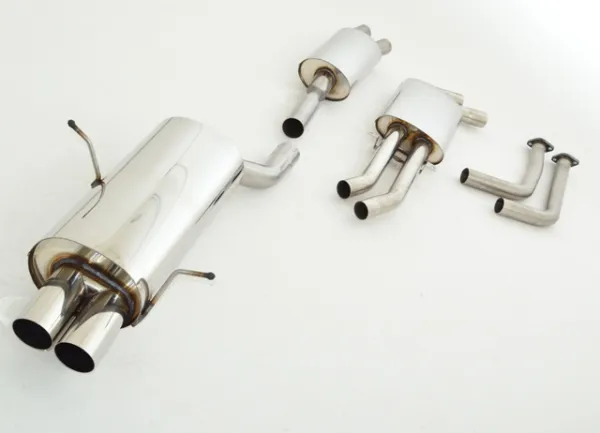 Sportuitlaat voor BMW 320i, 325i, 330i E46 63,5mm roestvrij staal met EG goedkeuring (kentekenvrij)