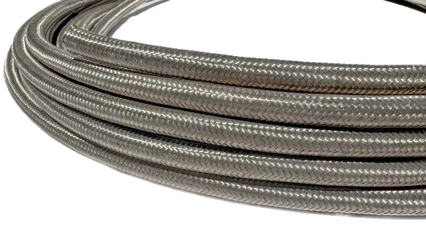 Stalen flex slang ø 11,5mm D08 Dash 8 3/4-16 UNF -5°C tot 180°C 1 meter voor aluminium fittingen