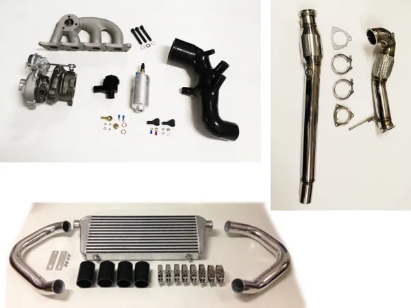 upgrade turbo kit voor Audi S3 8L TT 8N tot 340pk plug&play met K04-023 upgrade + inlaatslang + BP + downpipe + spruitstuk + LLK + BOV zwart