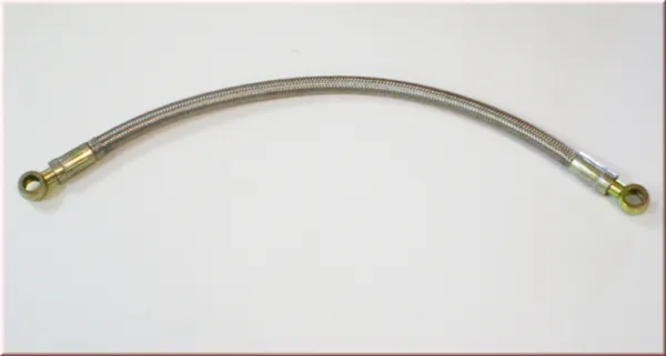 Waterpijp stalen flex ca. 50cm D08 met ringoog M14 aan beide zijden
