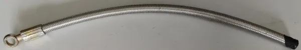 Waterpijp stalen flex ca. 60cm met M14 ringoog - andere kant open ø 12mm