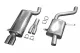 Te zien is een Simons RVS sportuitlaatsysteem. Het systeem bestaat uit twee achterdempers, een Y-pijp en vier pijpklemmen. De uitlaatpijpen zijn duplex 2x70mm. Geschikt voor Audi S4 Quattro C4 2.2 Turbo en 4.2 V8.