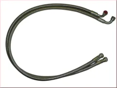 1x leiding voor oliekoeler met D08 aansluitingen recht + 90° ca. 1,3 meter/leiding